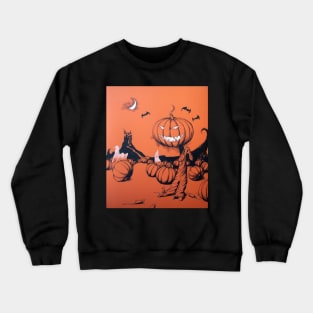 Evil Pumpkin Vintage Halloween Crewneck Sweatshirt